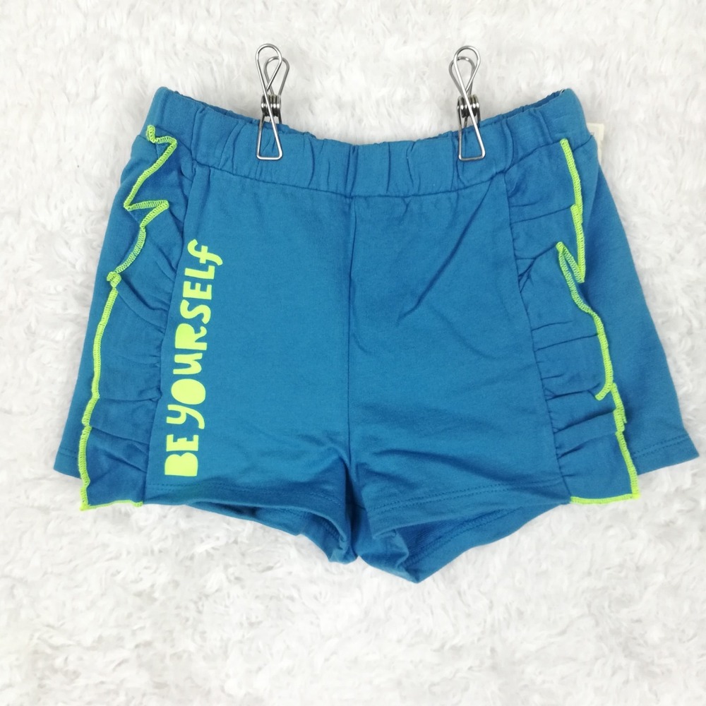 Open Edit Girls Shorts Organic Cotton Blue Cendre Be Yourself Pull On 4 New